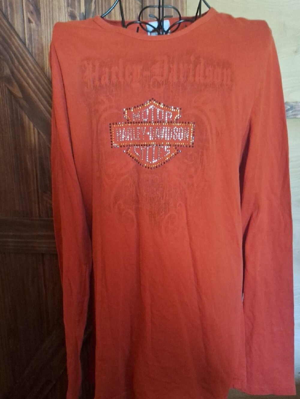 Harley-Davidson Orange Long-Sleeve Women's Logo Tee